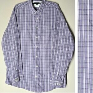 Eddie Bauer Mens Plaid Long Sleeve Classic Fit Button Down Shirt Size XLT